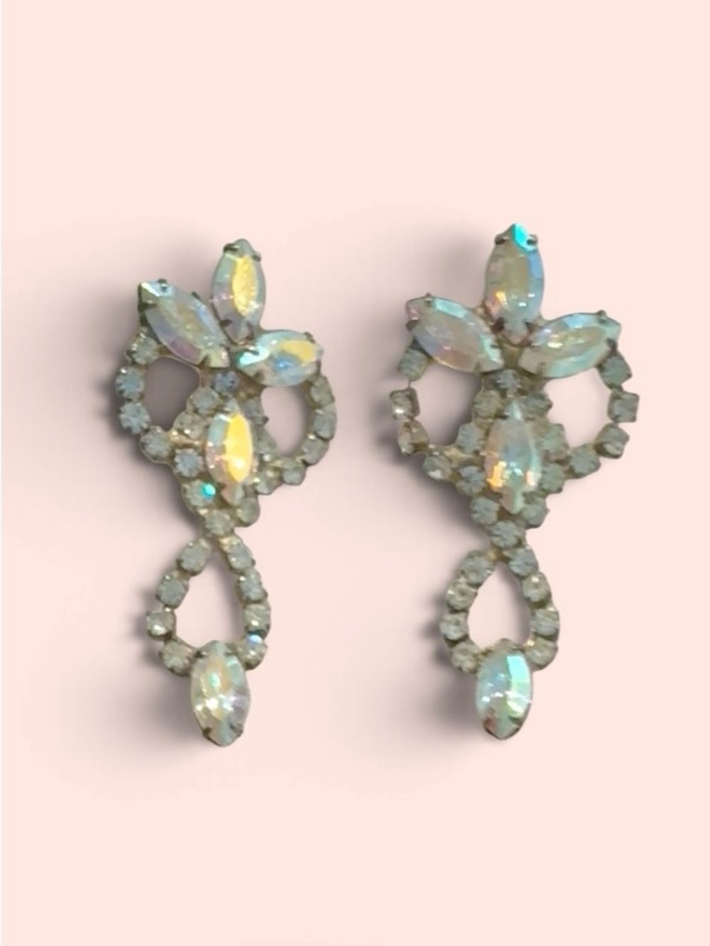 Aurora Borealis Loop Drop Earrings - Iridescent